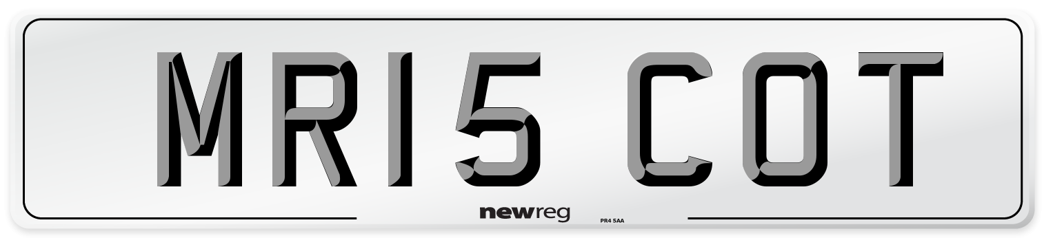 MR15 COT Number Plate from New Reg